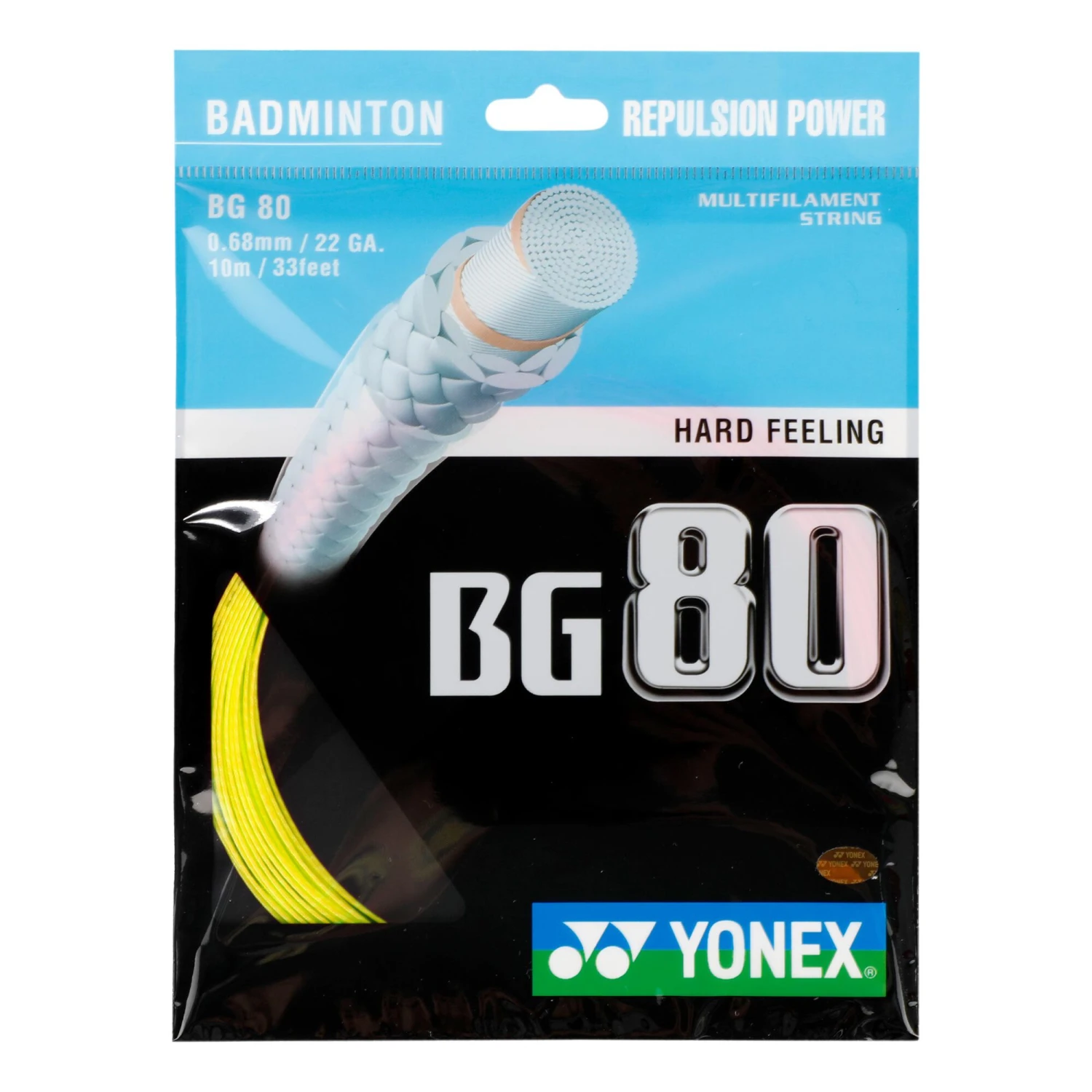 YONEX BG 80 Badmintonsaitenset 10m - Gelb