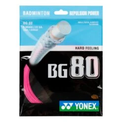 YONEX BG 80 Badmintonsaitenset 10m - Neonpink