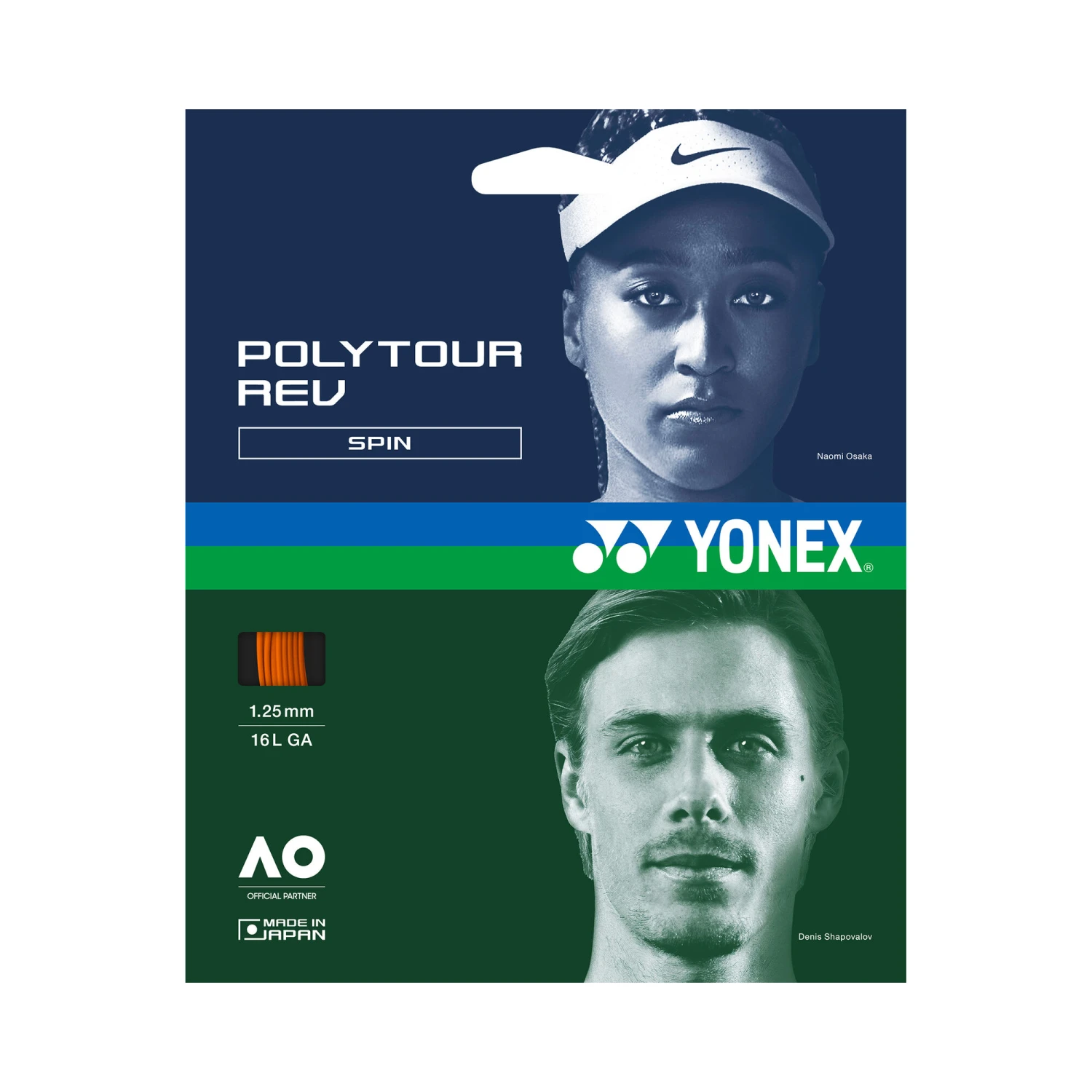 YONEX Poly Tour Rev Saitenset 12m - Orange
