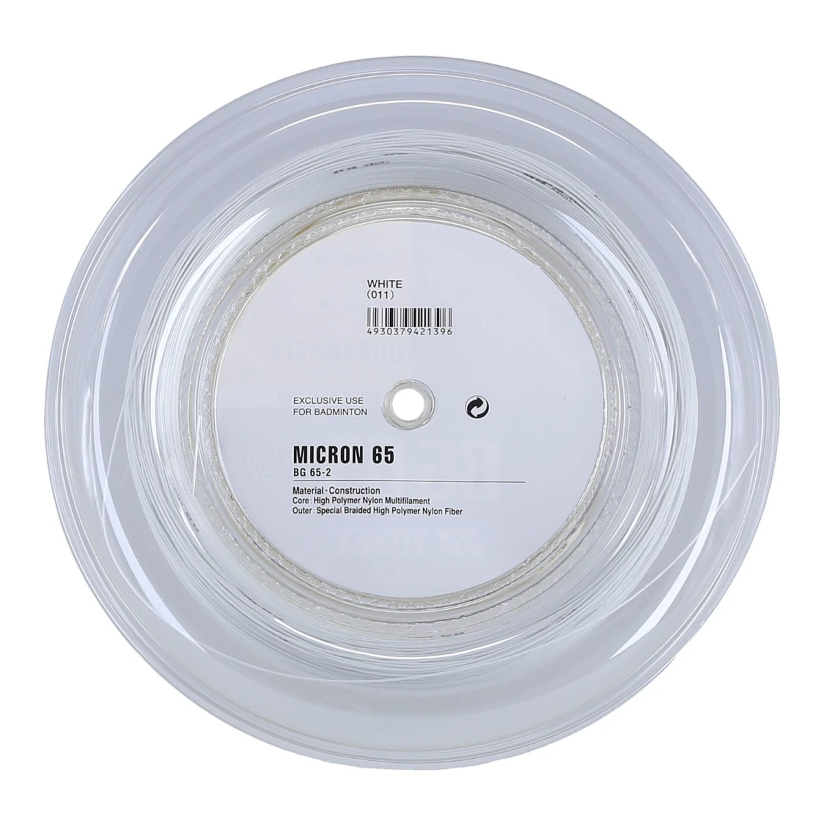 Yonex Badmintonsaite BG 65 0.70mm (Allround+Haltbarkeit) Weiss 200m Rolle â Bild 2