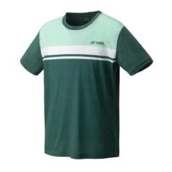 Yonex Sport-Tshirt Crew Neck Stripes 2023 Grün Herren