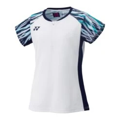Yonex Sport-Shirt Crew Neck Mit Zip-Verschluss Weiss Damen