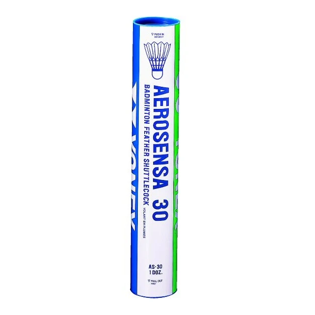 Yonex Badmintonbälle Aerosensa 30 Gänse-Naturfeder Weiss Dose 12er
