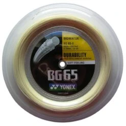 Yonex Badmintonsaite BG 65 0.70mm (Allround+Haltbarkeit) Natur 200m Rolle