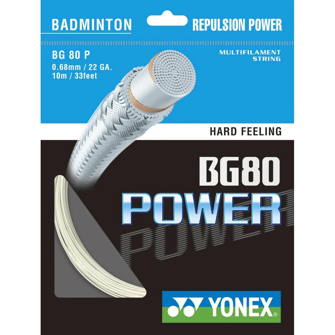 Yonex Badmintonsaite BG 80 Power (Power+Touch) Weiss 10m Set