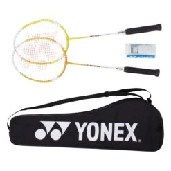 Yonex Federball Schläger-Set GR505 (2 Schläger, 3 Bälle, 1 Tasche) - Besaitet -