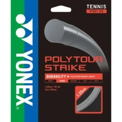 Yonex Tennissaite Poly Tour Strike (Haltbarkeit+Kontrolle) Grau 12m Set