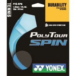 Yonex Tennissaite Poly Tour Spin (Haltbarkeit+Spin) Hellblau 12m Set