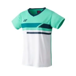 Yonex Sport-Tshirt Crew Neck Club Team 2023 Weiss/mintgrün Damen